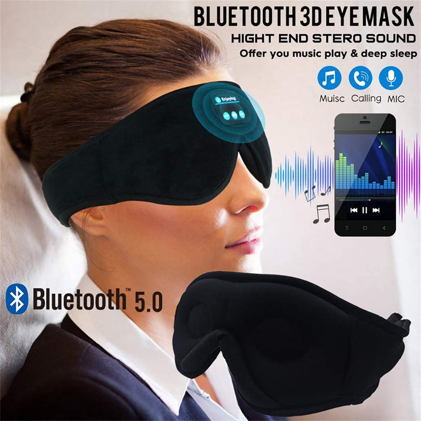 Blackout Sleep Eye Mask with Wireless Music